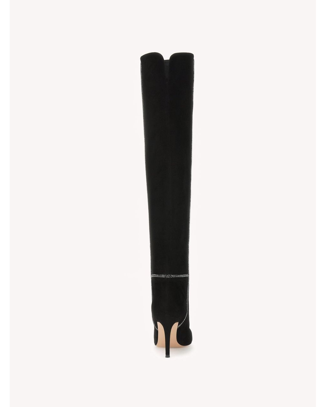 Gianvito Rossi Black Mayfair Crystal Boot, Suede