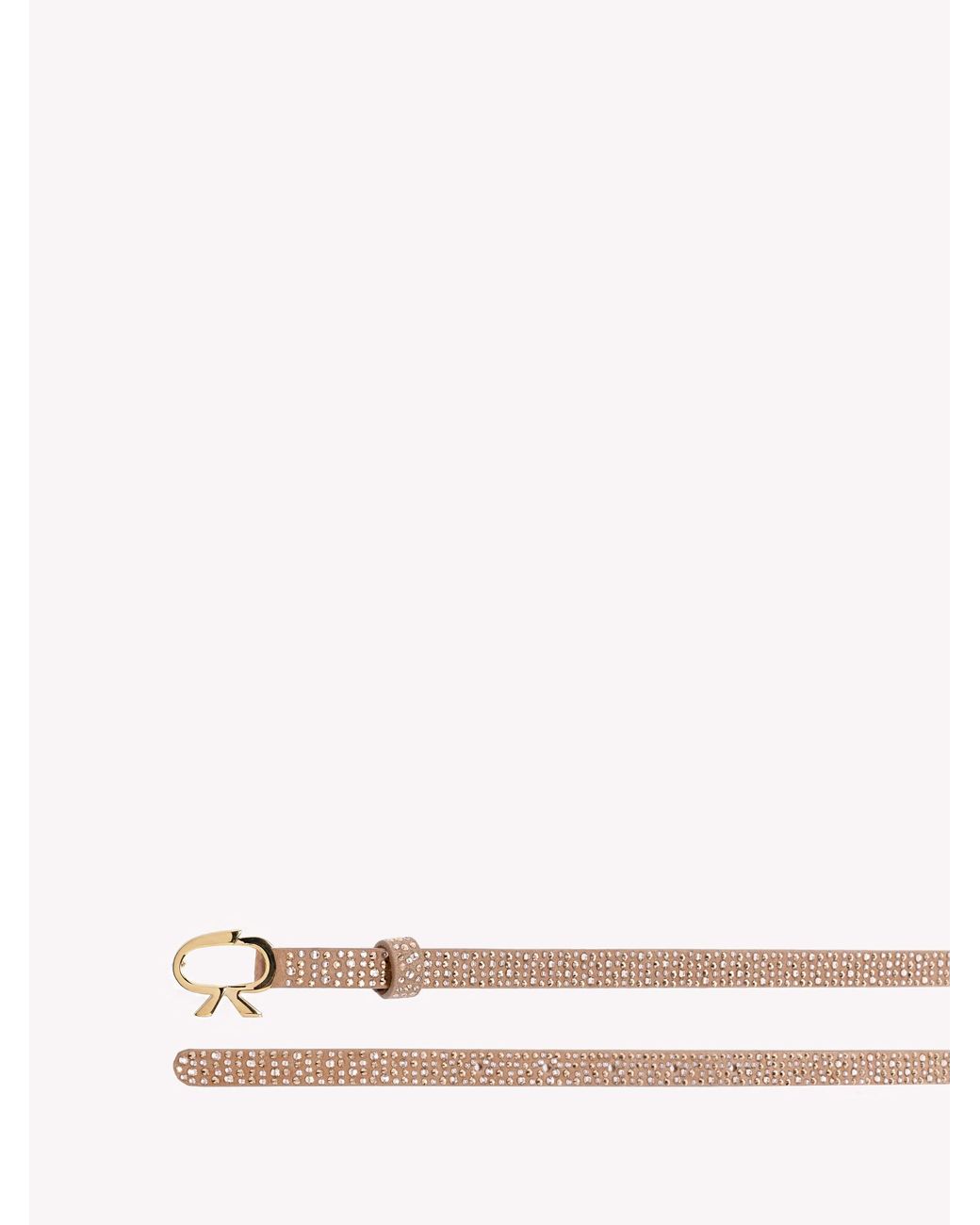 Gianvito Rossi Pink Crystal Ribbon Belt