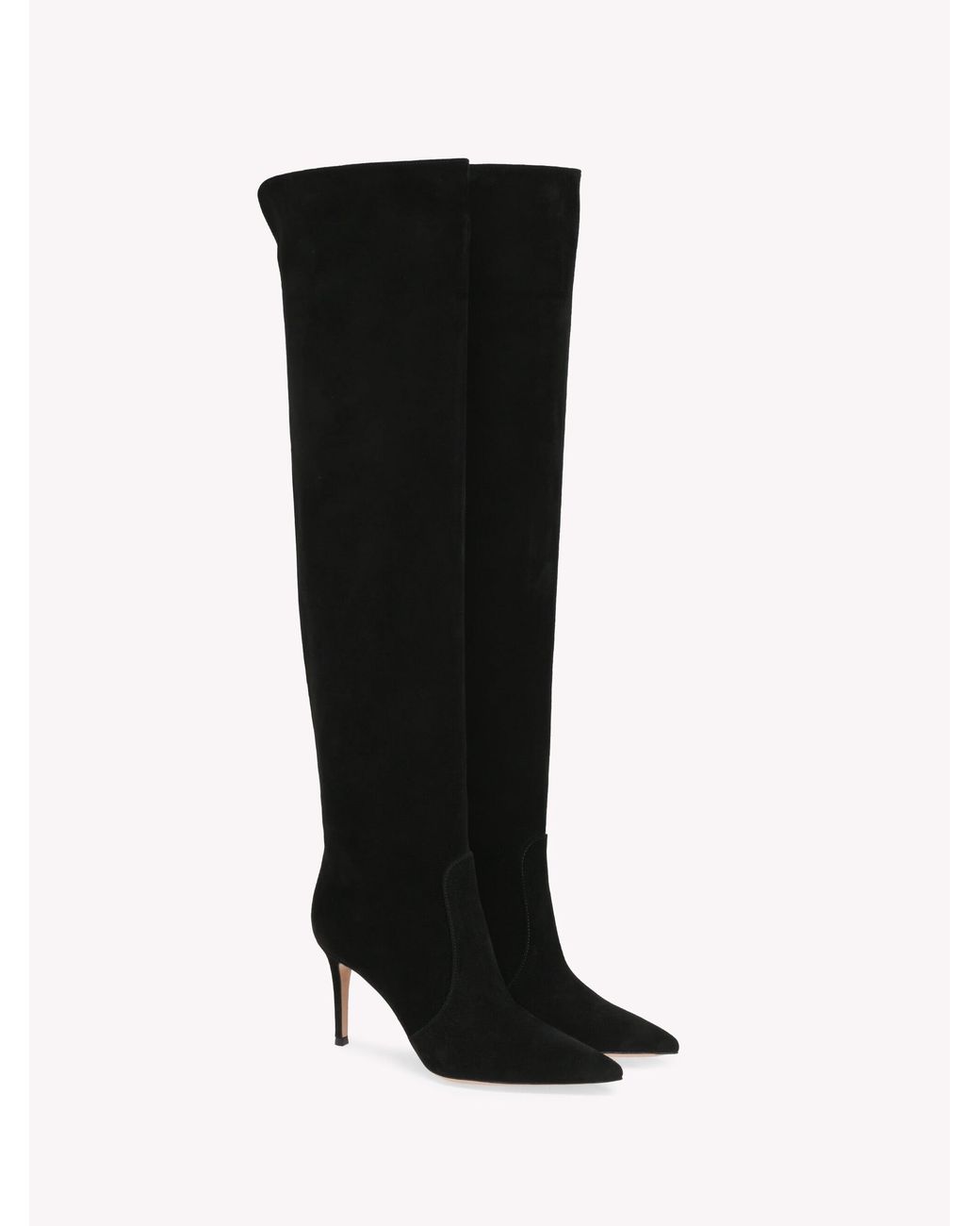 Gianvito Rossi Black Hansen Cuissard, Suede
