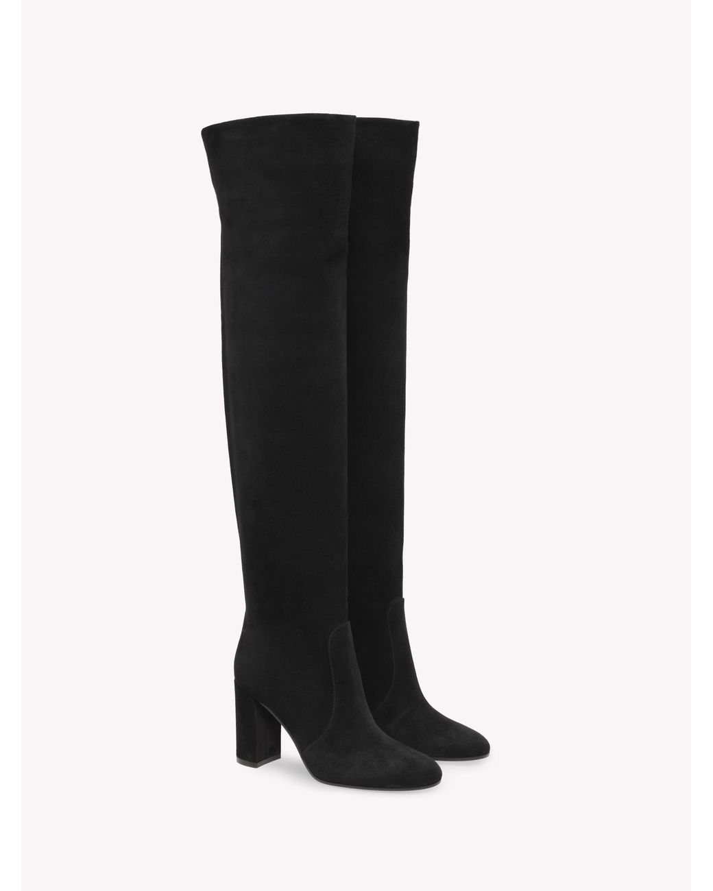 Gianvito Rossi Black Glen Cuissard, Suede