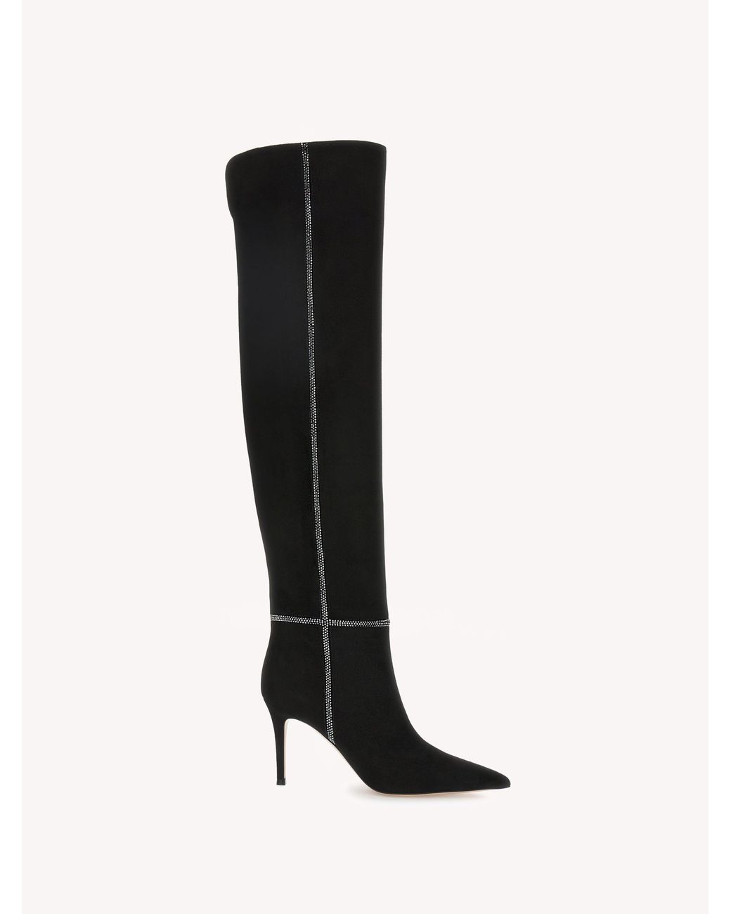 Gianvito Rossi Black Mayfair Crystal Boot, Suede