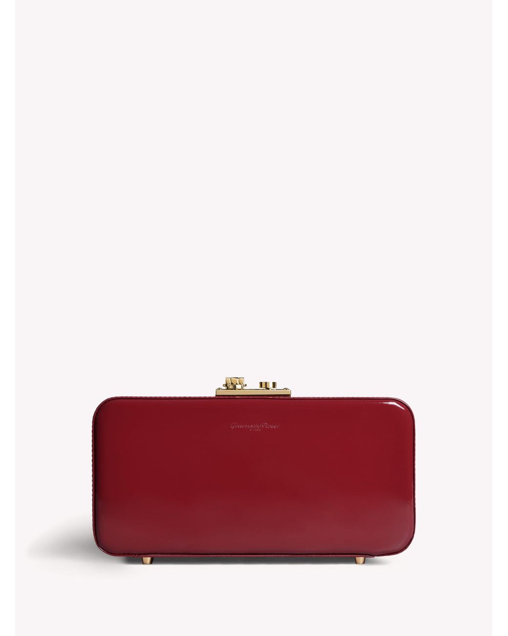 Gianvito Rossi Red Leather Curved Clutch Bag