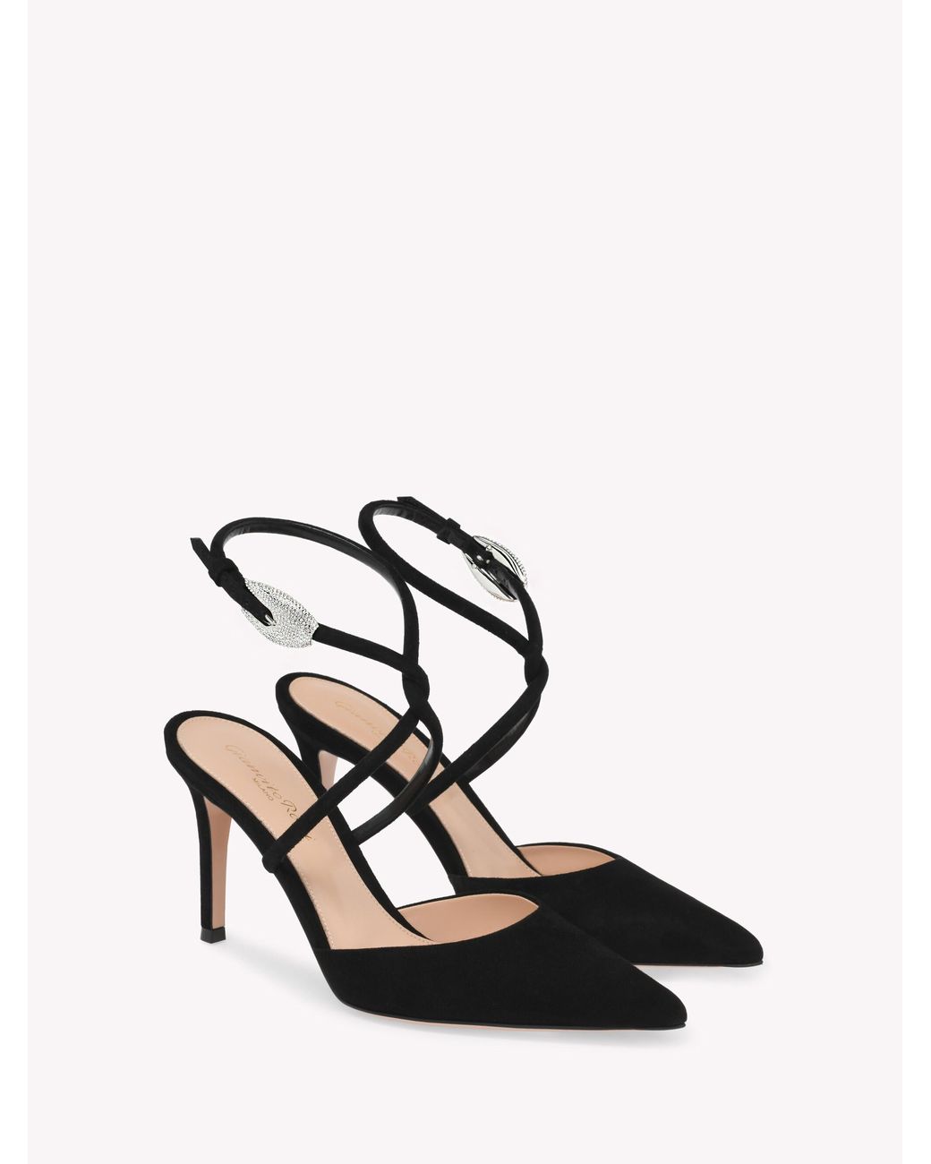 Gianvito Rossi Natural Mamba Crystal Sling