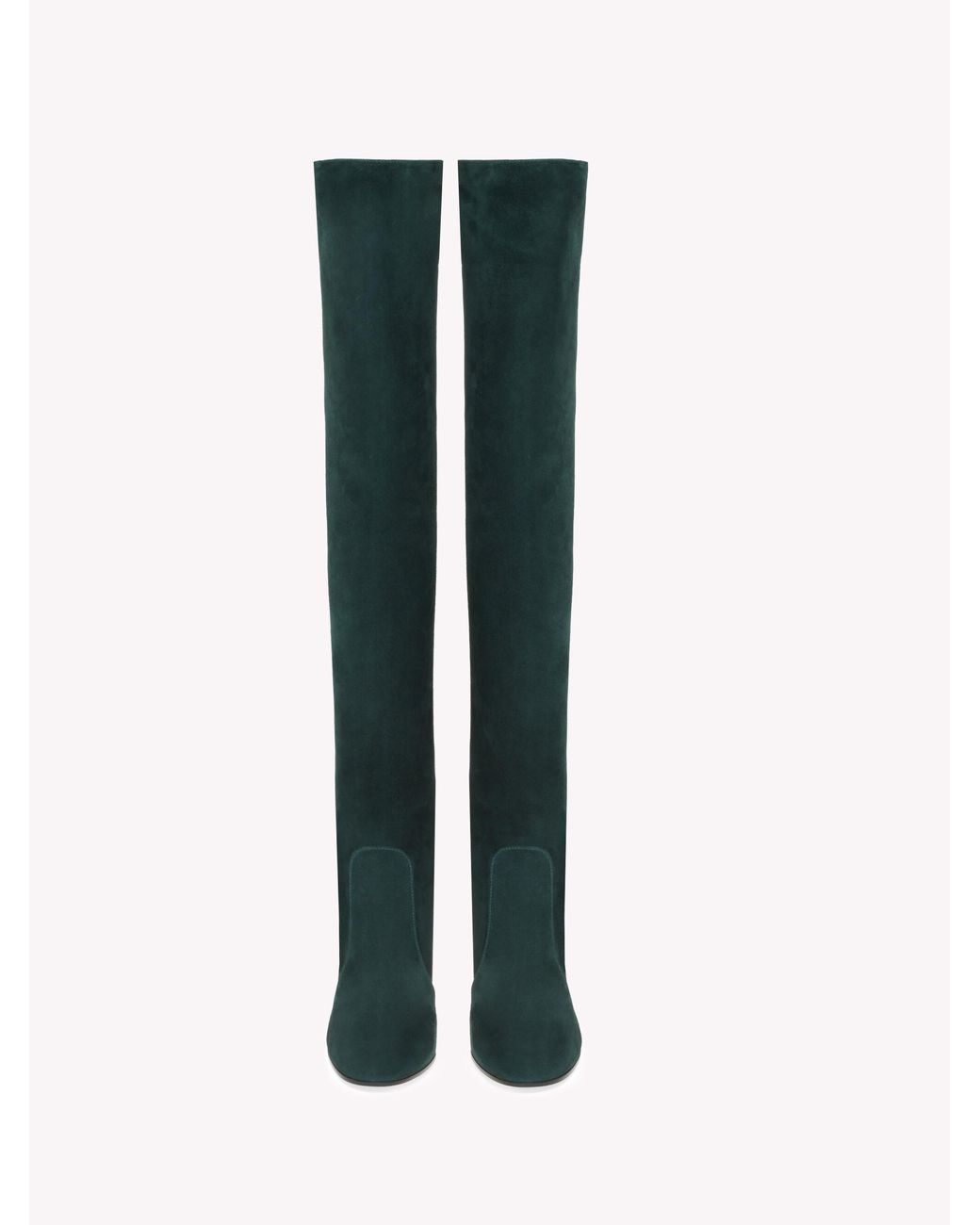 Gianvito Rossi Green Glen Cuissard, Boots, Suede