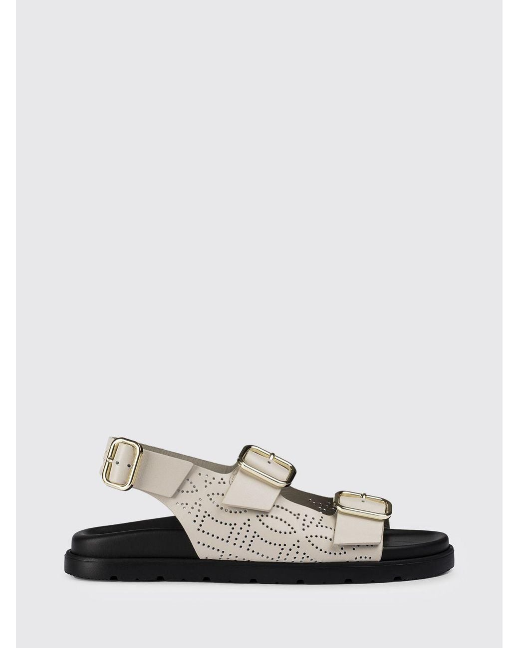 Doucal's White Perforated Leather Sandals