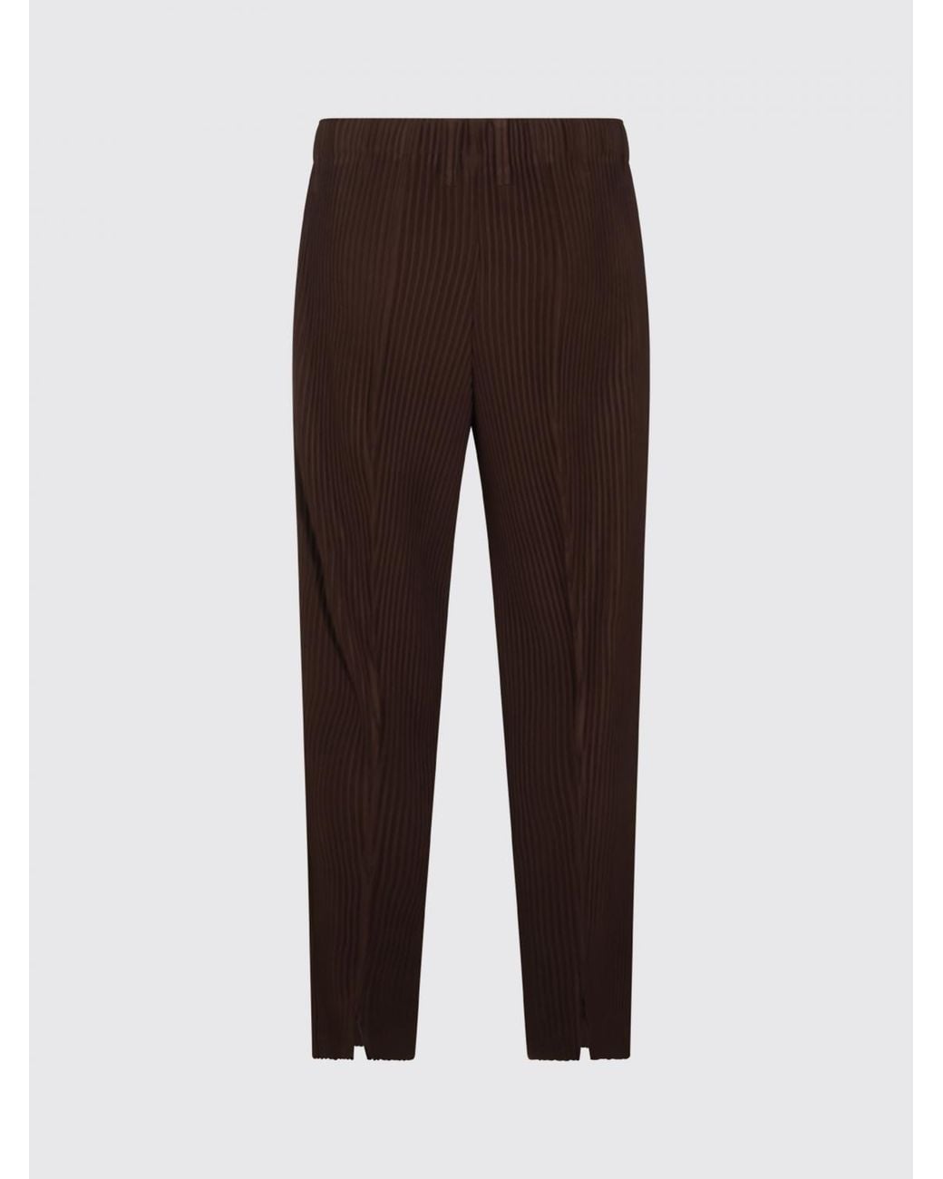 Homme Plissé Issey Miyake Red Homme Plissé Issey Miyake Slim Fit Pleated Technical Fabric Trousers With Slit for men