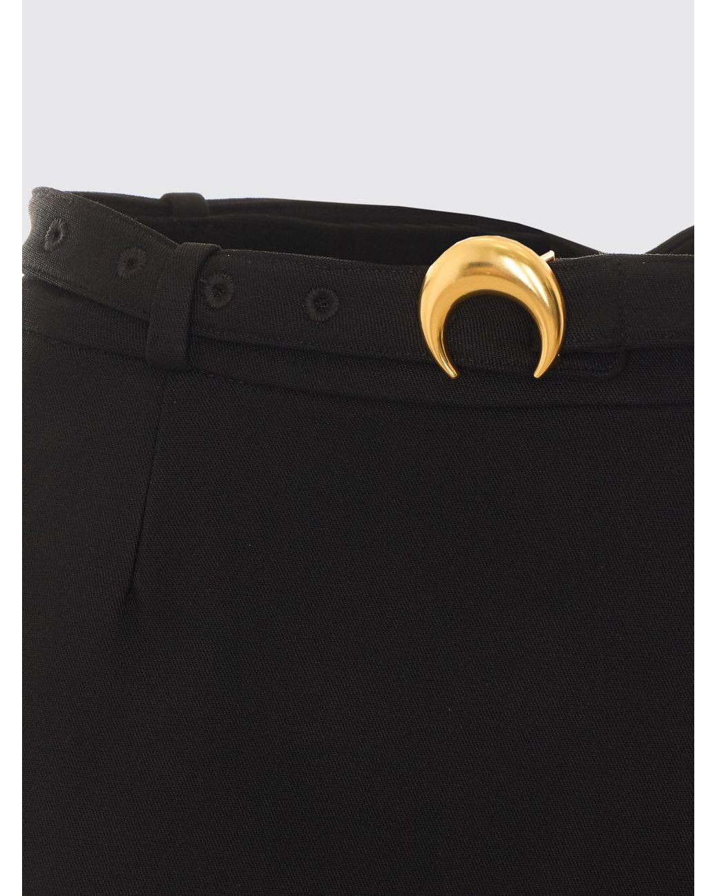 MARINE SERRE Black High-Waisted Viscose Shorts With Adjustable Belt