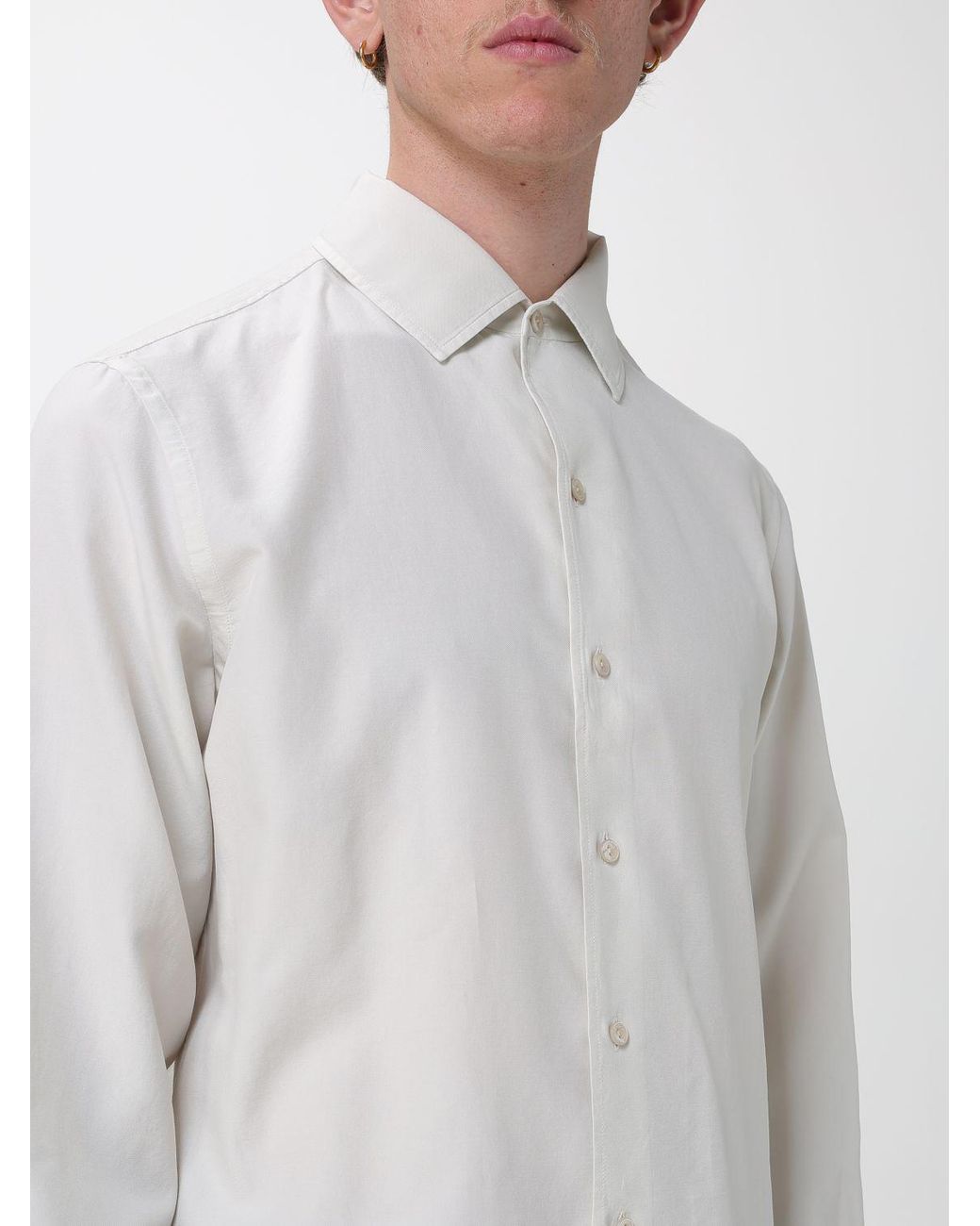 Agnona White Classic Cotton And Silk Blend Shirt for men