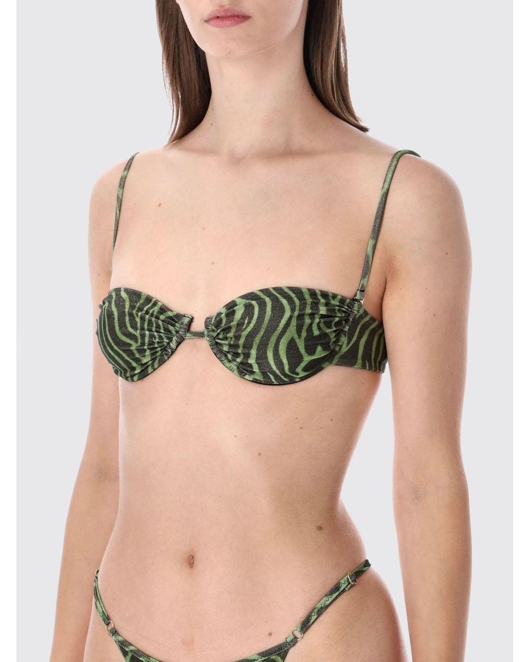 MATINEÉ Natural Zebra Print Triangle Bikini With Underwire And Brazilian Briefs