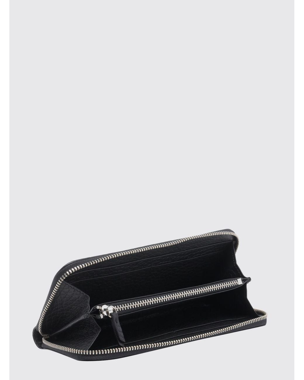 Orciani Black Hammered Leather Wallet