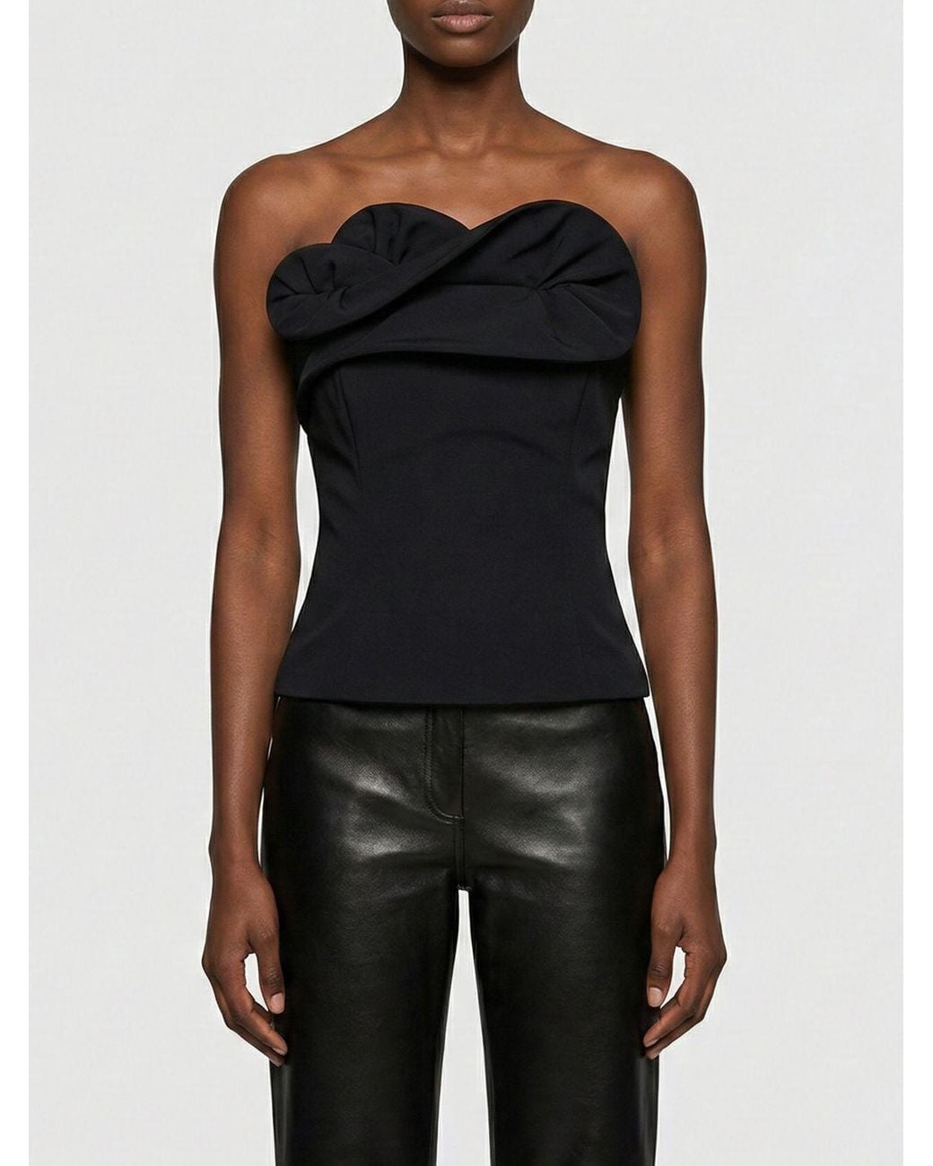 Magda Butrym Black Virgin Wool And Silk Top