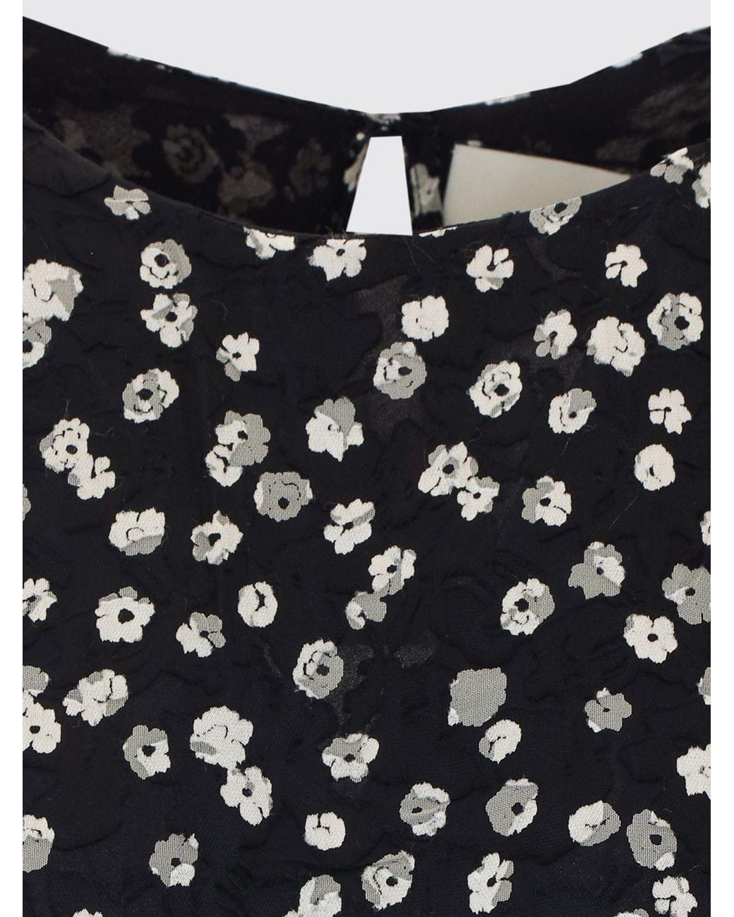 Isabel Marant Black Floral Print Silk-Blend Short-Sleeve Blouse