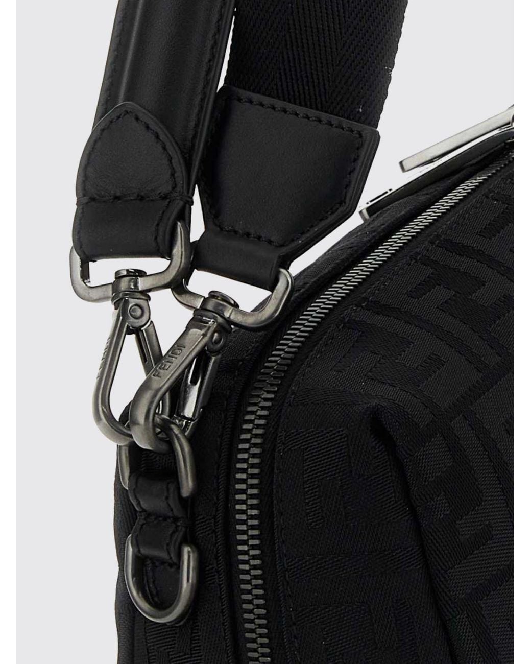 Fendi Black Lui Ff Monogram Nylon Shoulder Bag With Removable Handle for men