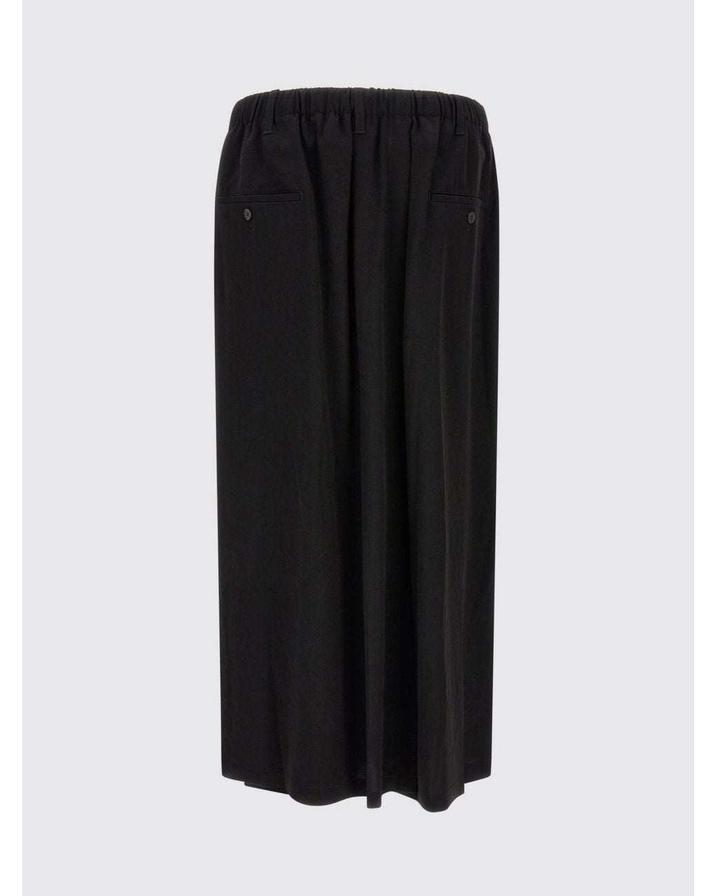 Yohji Yamamoto Black Wide-Leg Pure Wool Wrap-Style Trousers for men