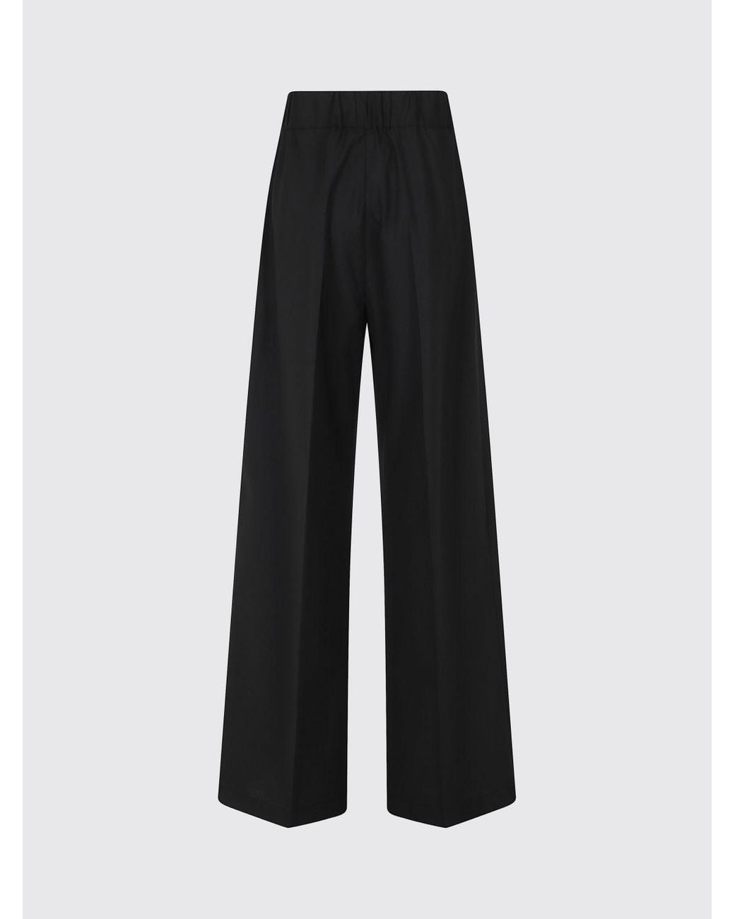 Semicouture Black High-Waisted Wool Blend Palazzo Trousers