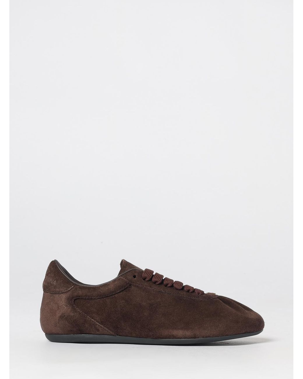 Dolce & Gabbana Brown Dolce &Amp Gabbana Suede Low-Top Sneakers With Embossed Logo