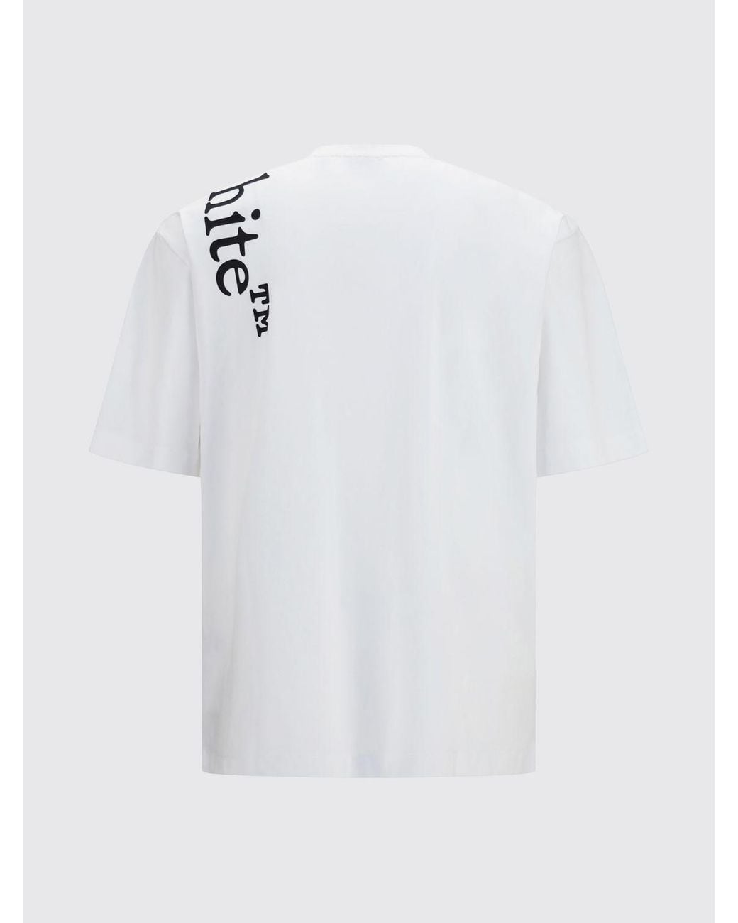 Off-White c/o Virgil Abloh White Cotton Crew Neck T-Shirt With Contrasting Logo for men
