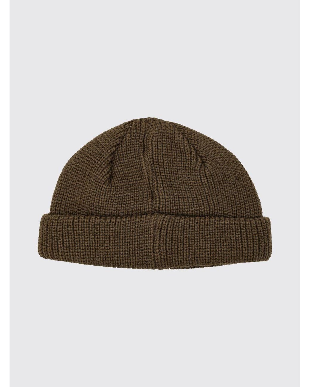 Obey Brown Rib-Knit Acrylic Beanie With Cuff And Logo Patch for men