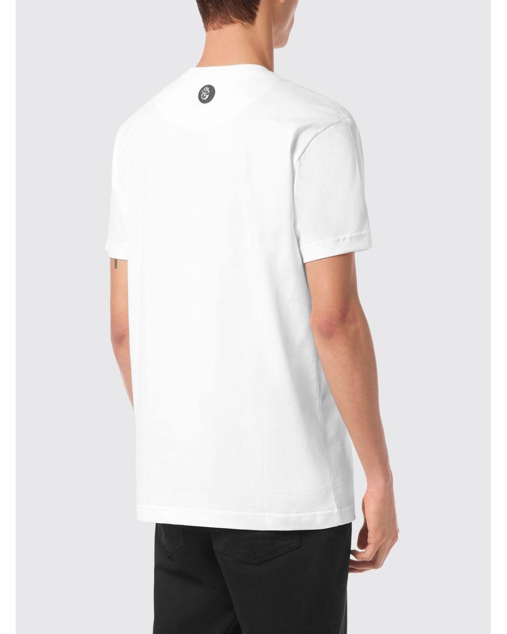 Billionaire White Cotton T-Shirt With Logo for men