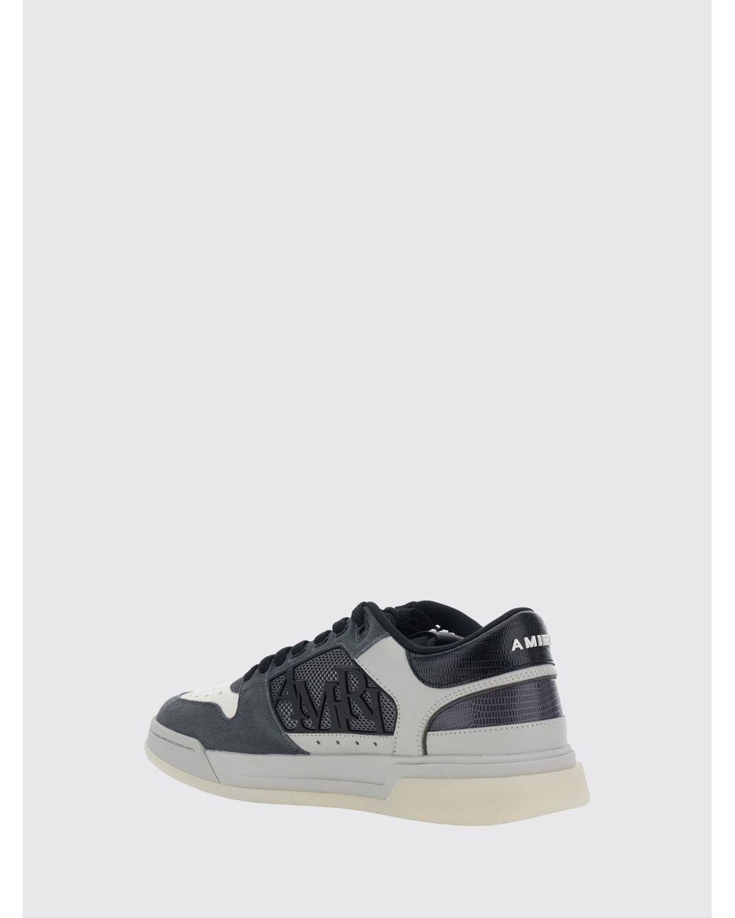 Amiri White Suede And Smooth Leather Low-Top Sneakers With Perforated Toe for men