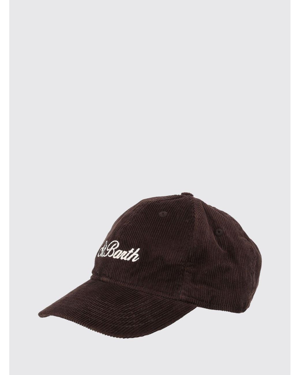 Mc2 Saint Barth Brown Corduroy Baseball Cap With Embroidered Logo