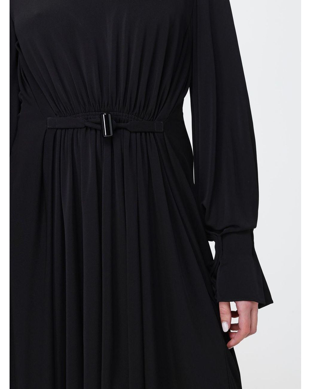 Loewe Black Asymmetric Viscose Dress