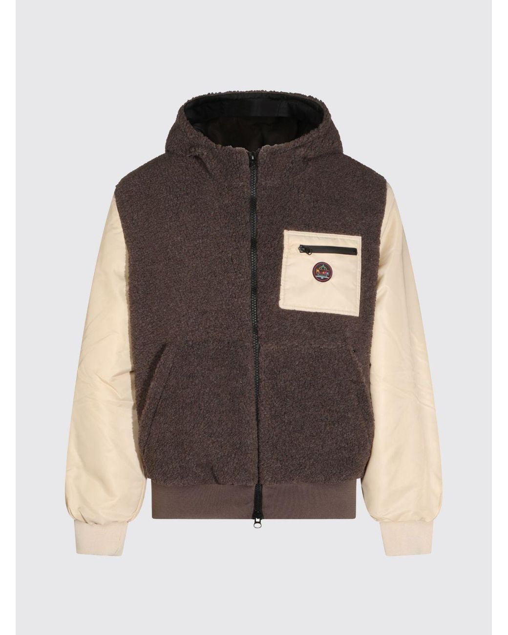 Mauna Kea Brown Fleece Hooded Zip-Up Jacket for men