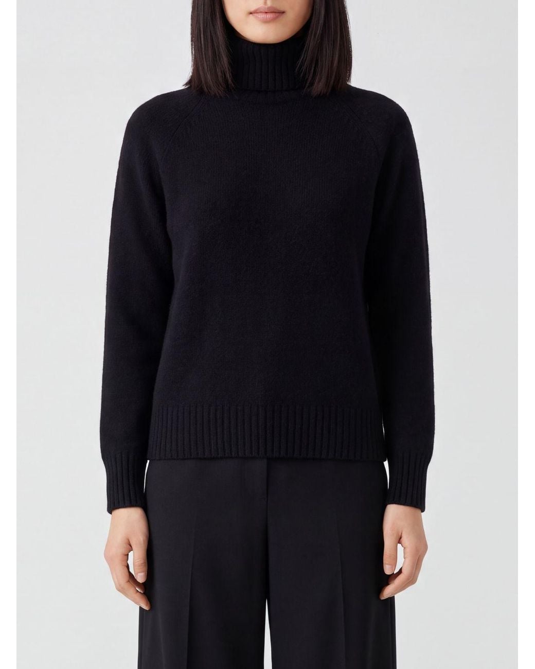 Drumohr Blue Lambswool Turtleneck Jumper With Dropped Shoulders