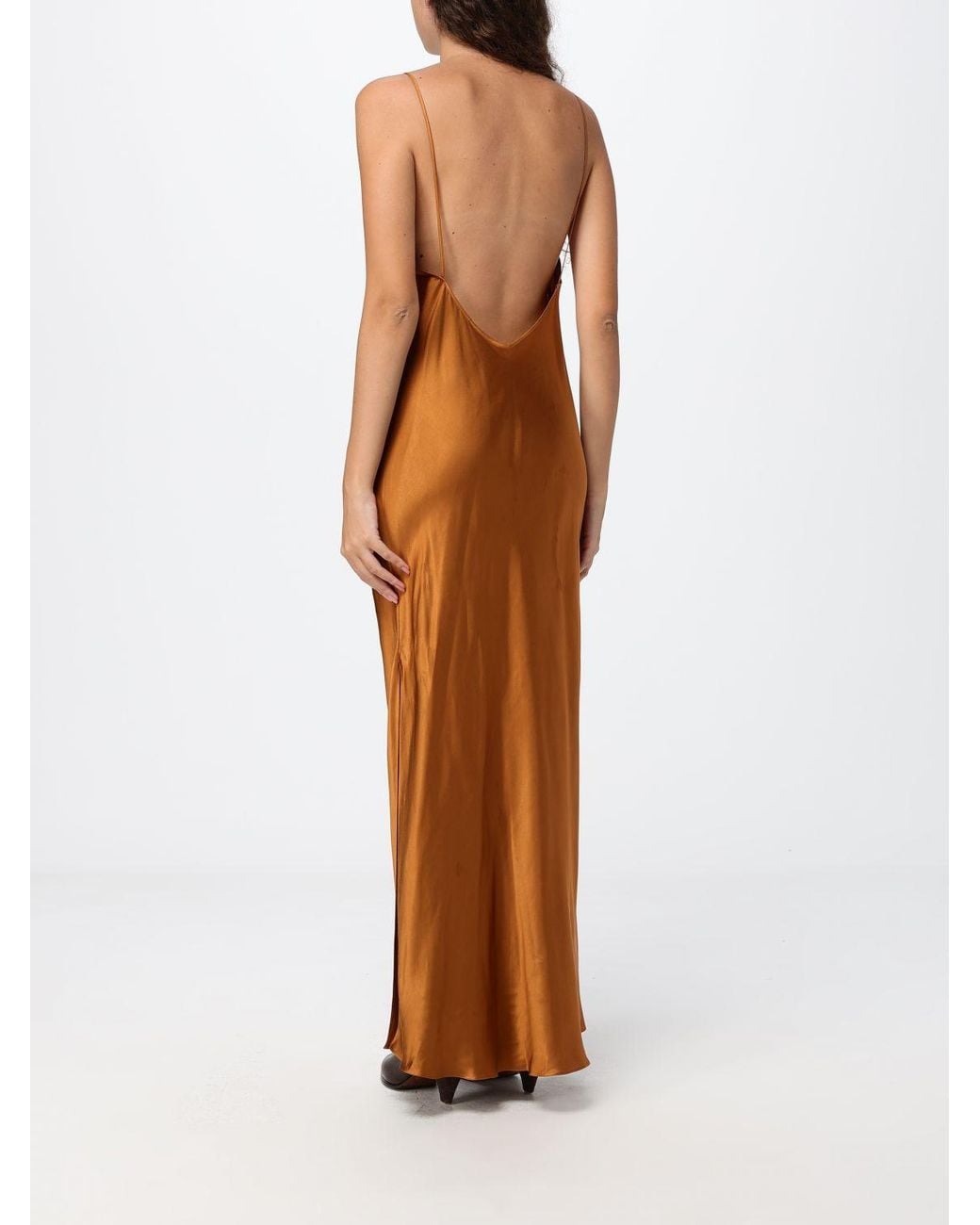 Isabel Marant Brown Nevana V-Neck Long Viscose Slip Dress