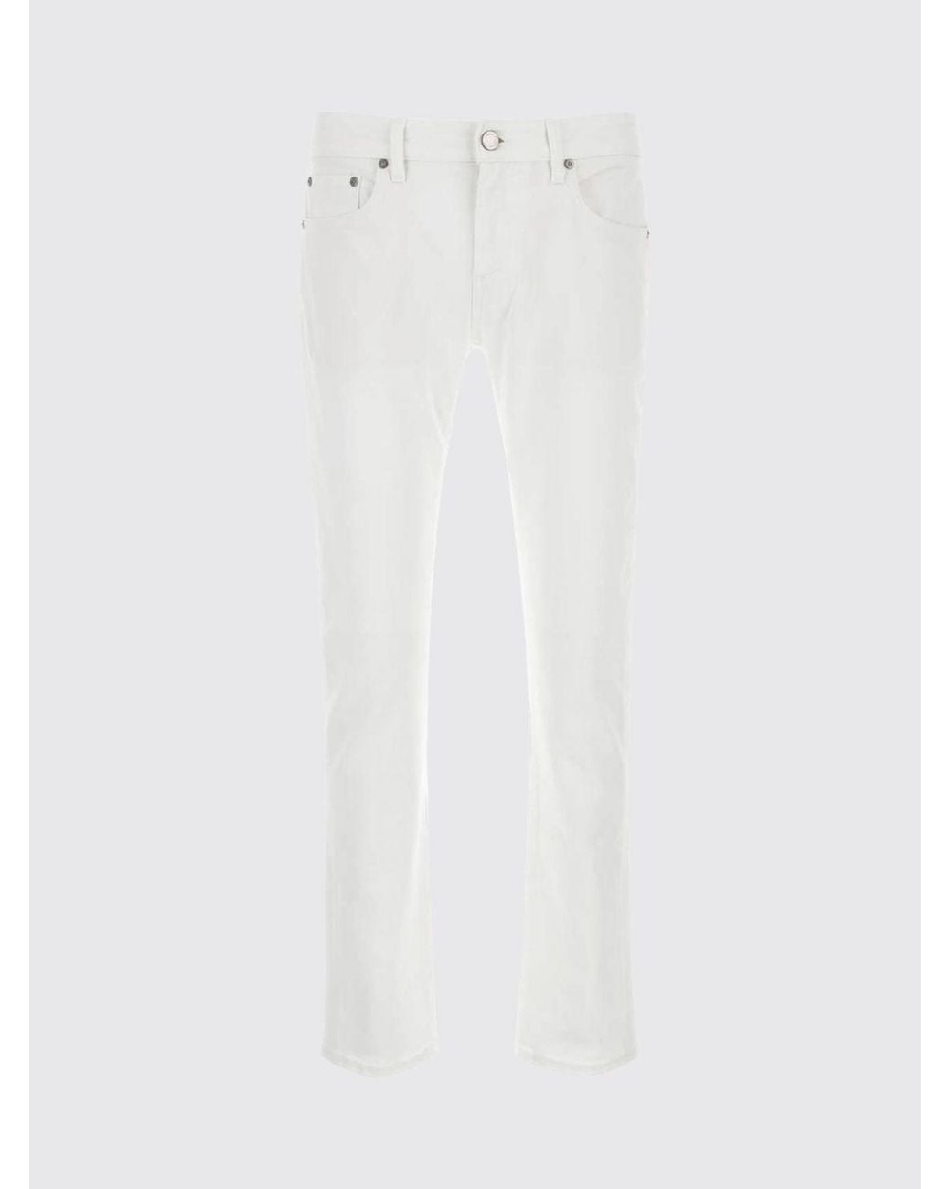 PT Torino White Five-Pocket Slim Fit Jeans for men
