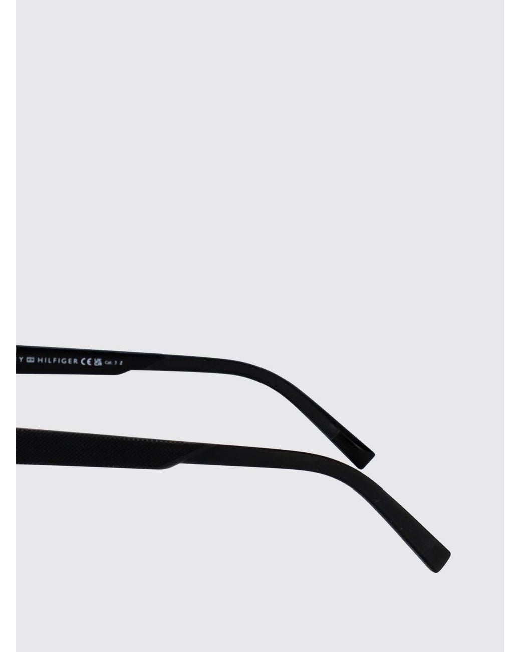 Tommy Hilfiger Gray Aviator Acetate Sunglasses With Contrasting Logo for men
