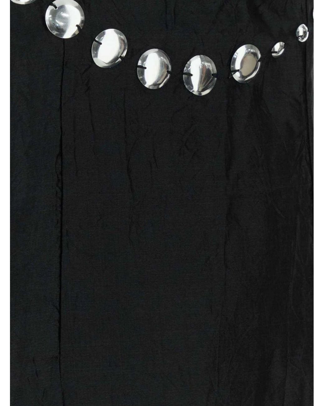 GIMAGUAS Black Gimagguas Off-The-Shoulder Studded Silk Sheath Mini Dress