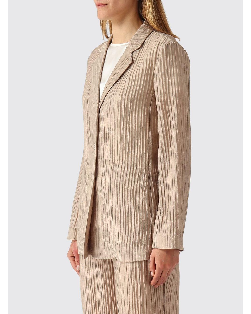 Emporio Armani Natural Pleated Blazer