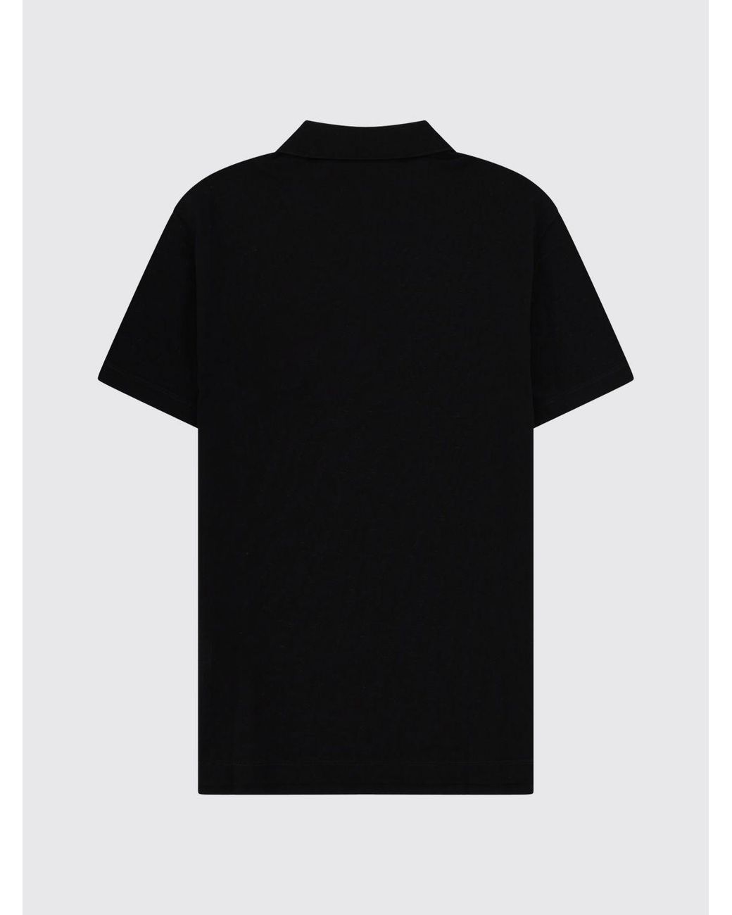 Versace Black Short-Sleeved Cotton Polo Shirt With Contrast Medusa Logo for men
