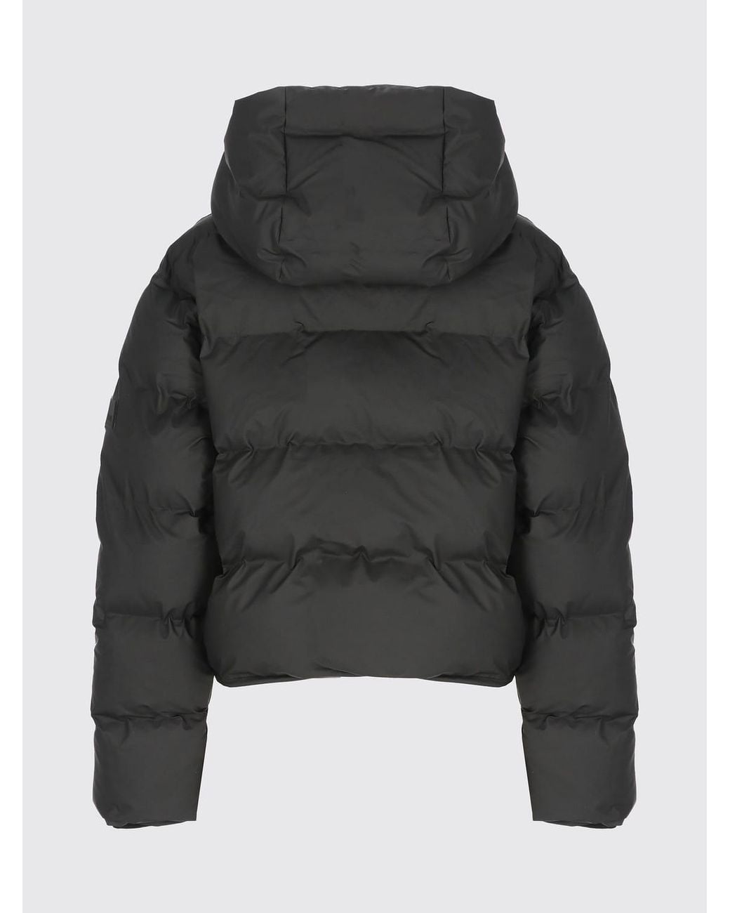 Rains Black Short Waterproof Quilted Jacket