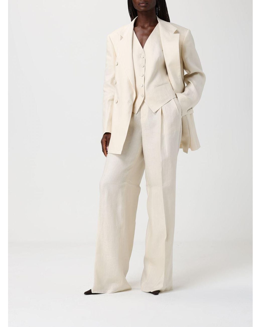 Tagliatore Natural Double-Breasted Linen Blend Suit