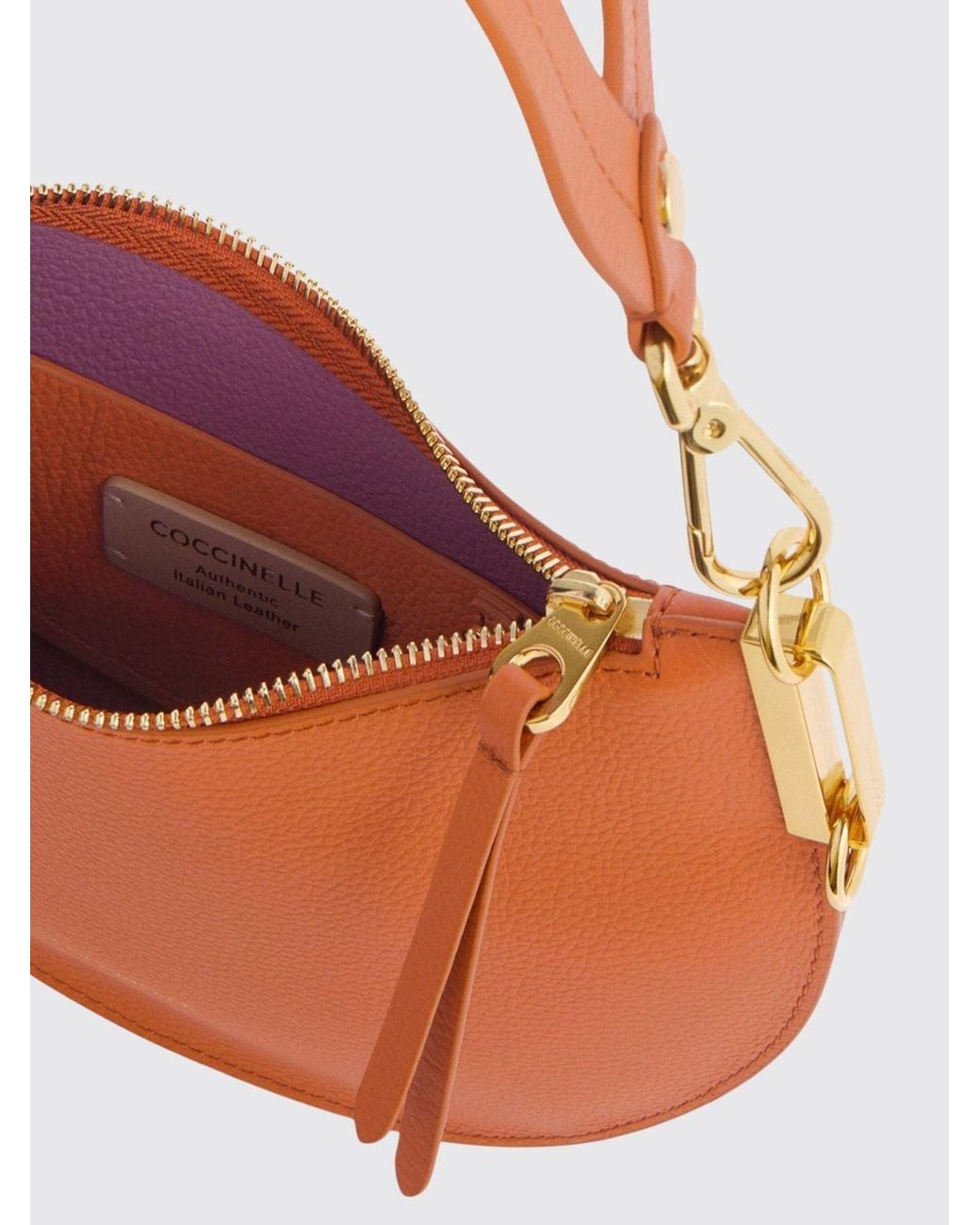 Coccinelle Orange Sunup Grained Leather Bag