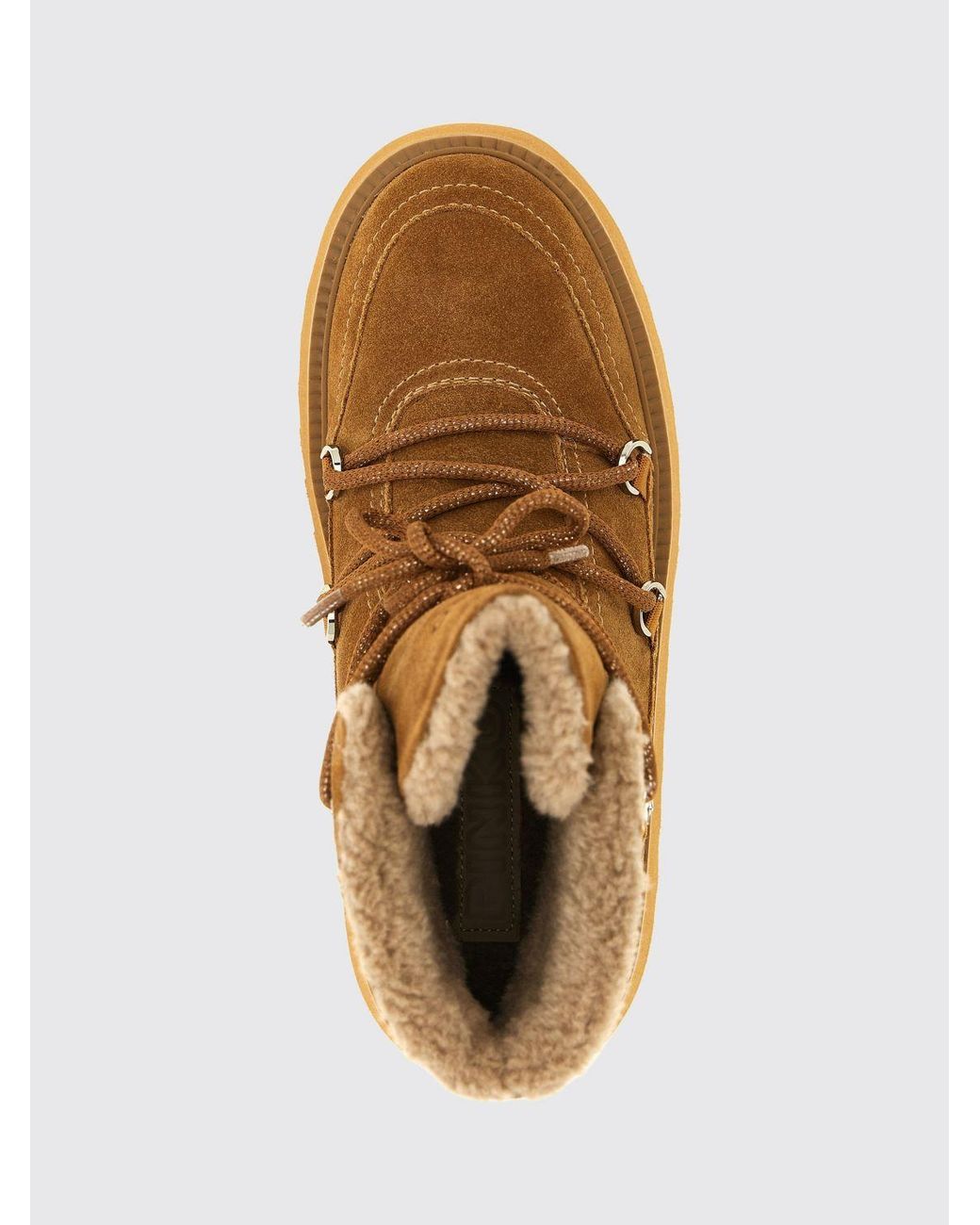 Pinko Brown Martina Suede Snow Ankle Boots With Shearling Lining
