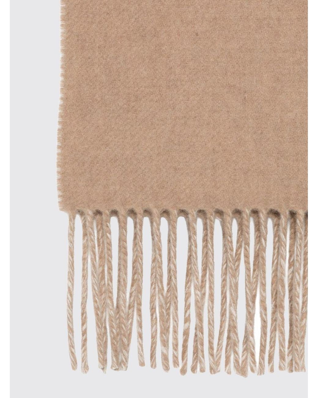 Jacquemus Natural Cotton Scarf With Contrasting Jacquard Logo And Fringed Edges for men