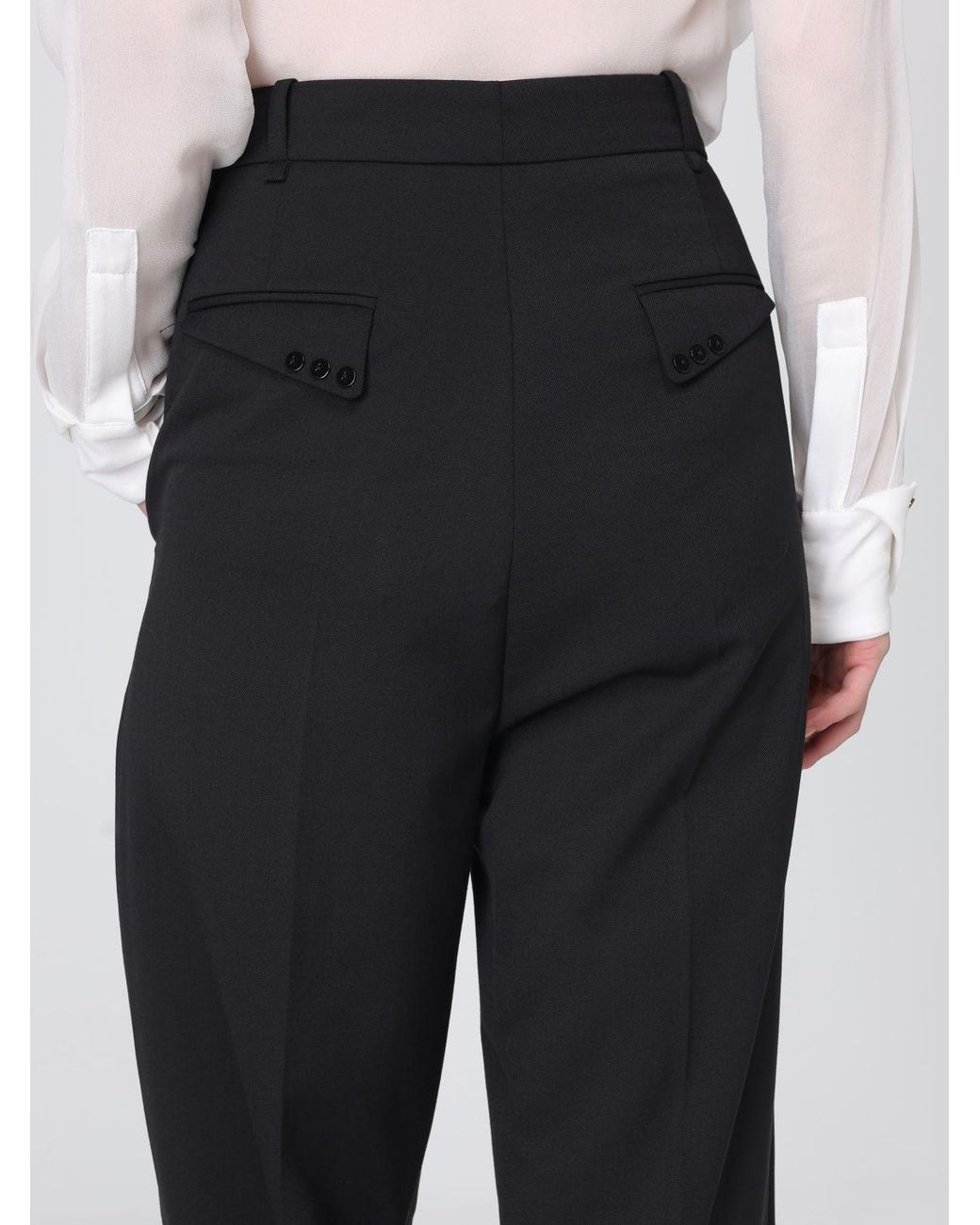 Elisabetta Franchi Blue High-Waisted Straight-Leg Trousers