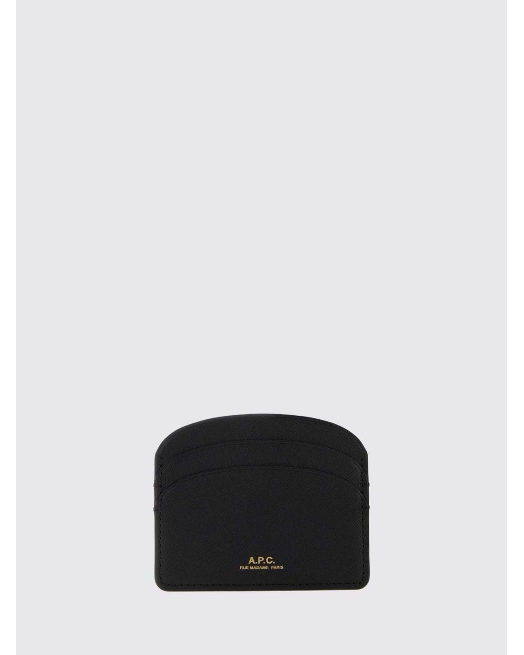 A.P.C. Black Calfskin Leather Card Holder