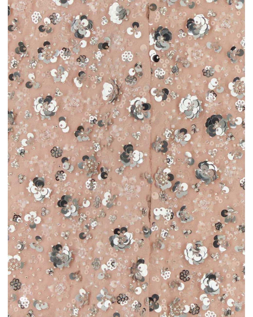 Rabanne Pink Sleeveless Top With A V-Neck And Bead And Sequin Embroidery