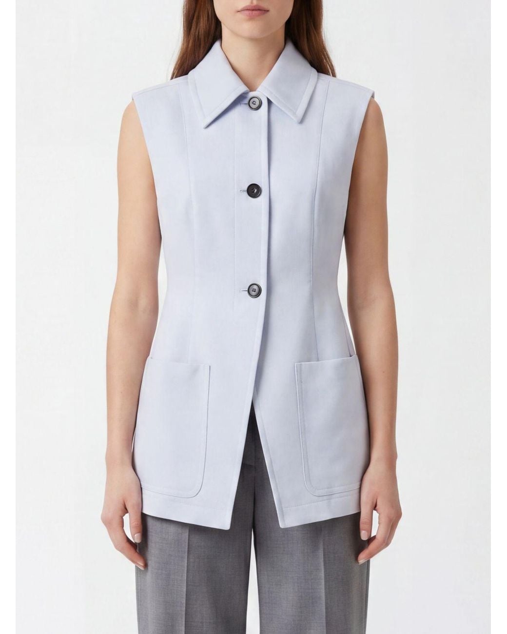 Sportmax White Cotton Blend Vest