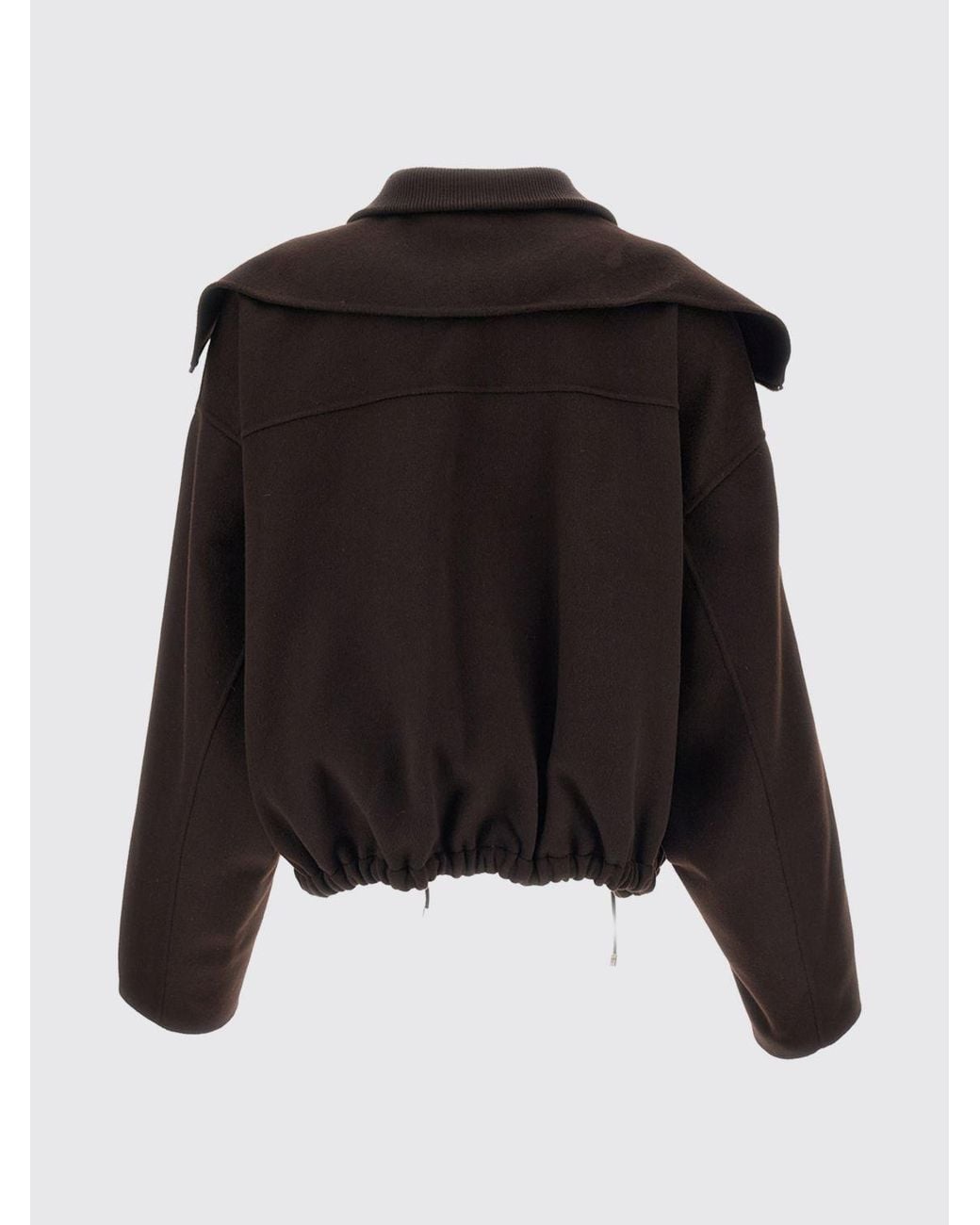 Sportmax Black Wool Bomber Jacket With High Neck And Zip Fastening
