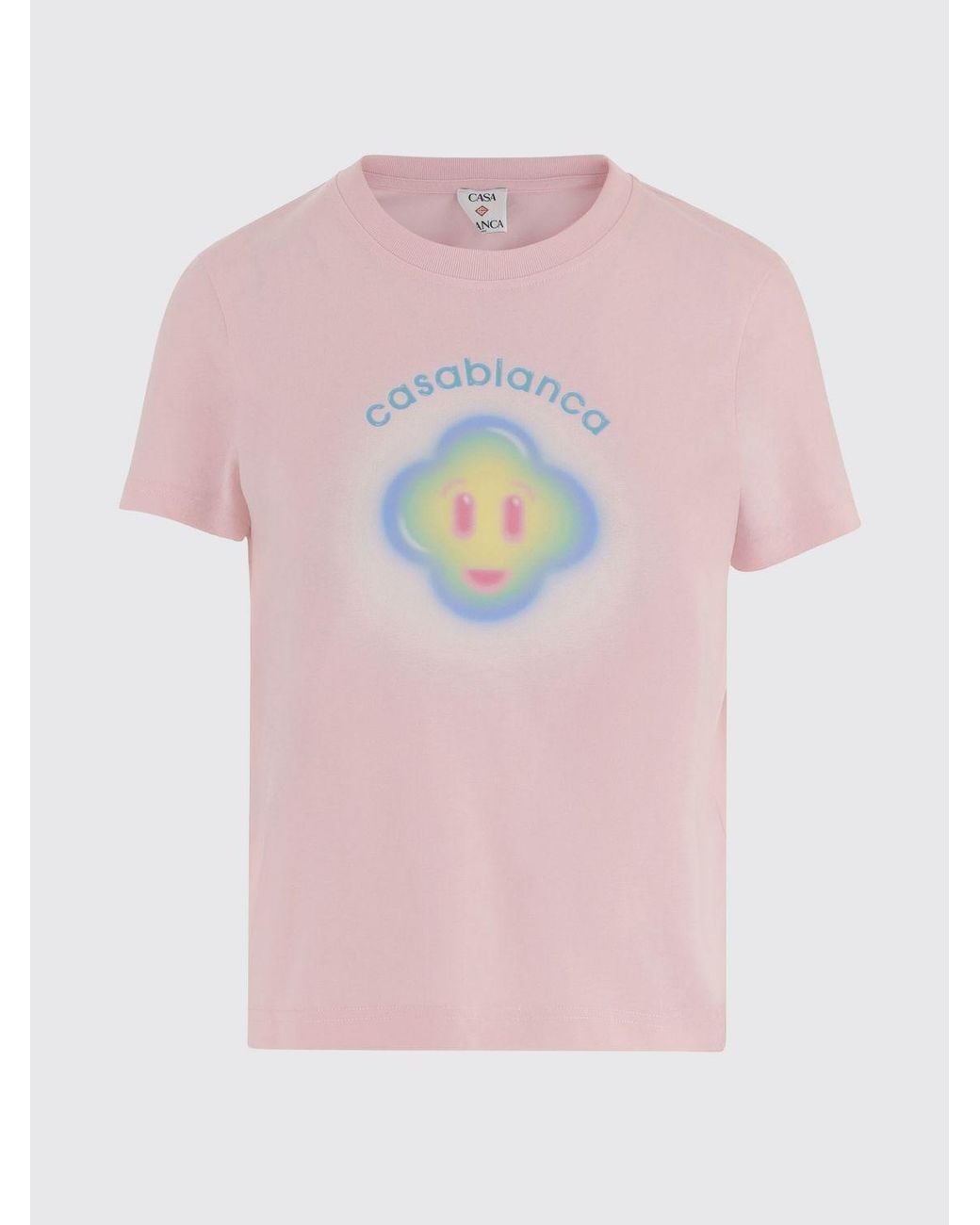 Casablanca Pink Organic Cotton T-Shirt With Print