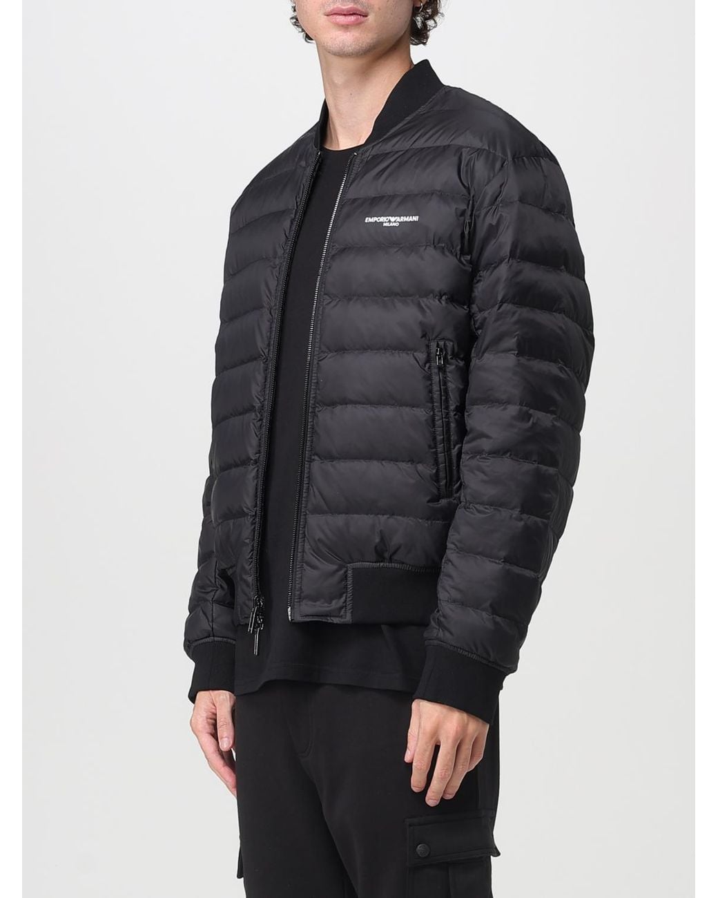 Emporio Armani Black Coat for men