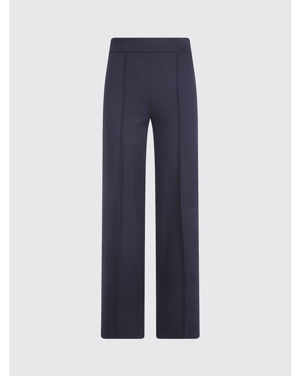 Semicouture Blue High-Waisted Wide-Leg Trousers