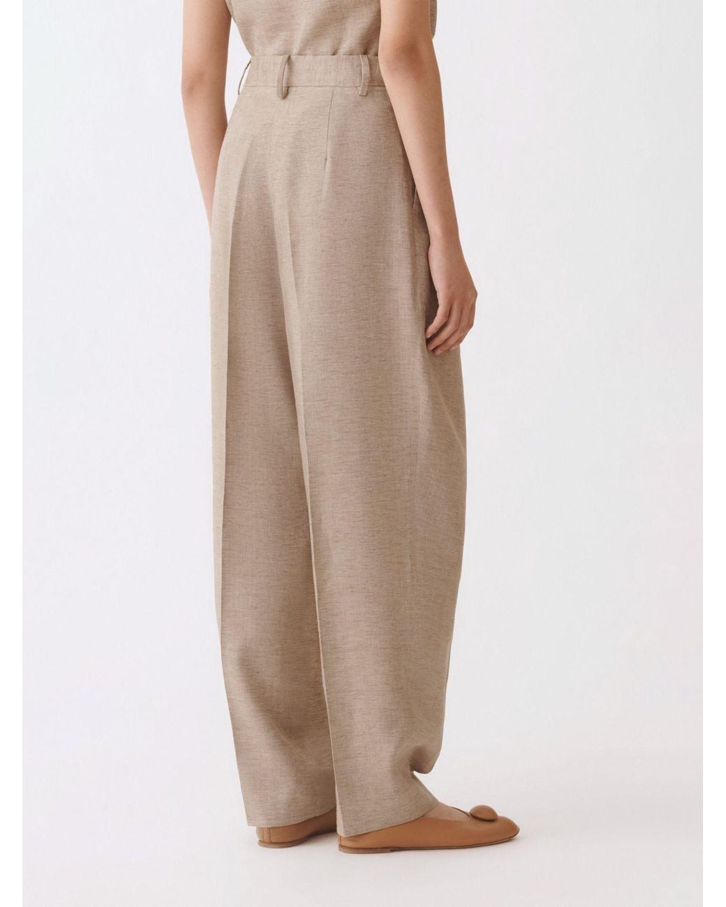 Fabiana Filippi Natural Wide Leg Linen Trousers