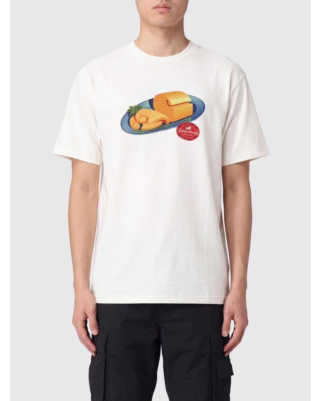 Carhartt White Organic Cotton T-Shirt With Contrast Graphic Print for men