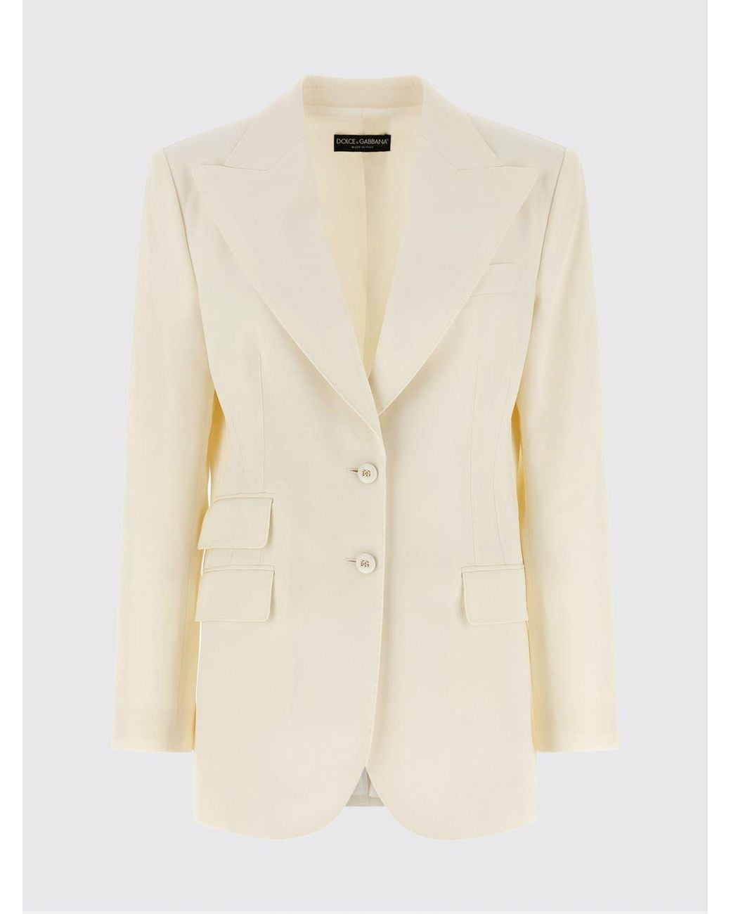 Dolce & Gabbana Natural Dolce &Amp Gabbana Single-Breasted Virgin Wool Blazer